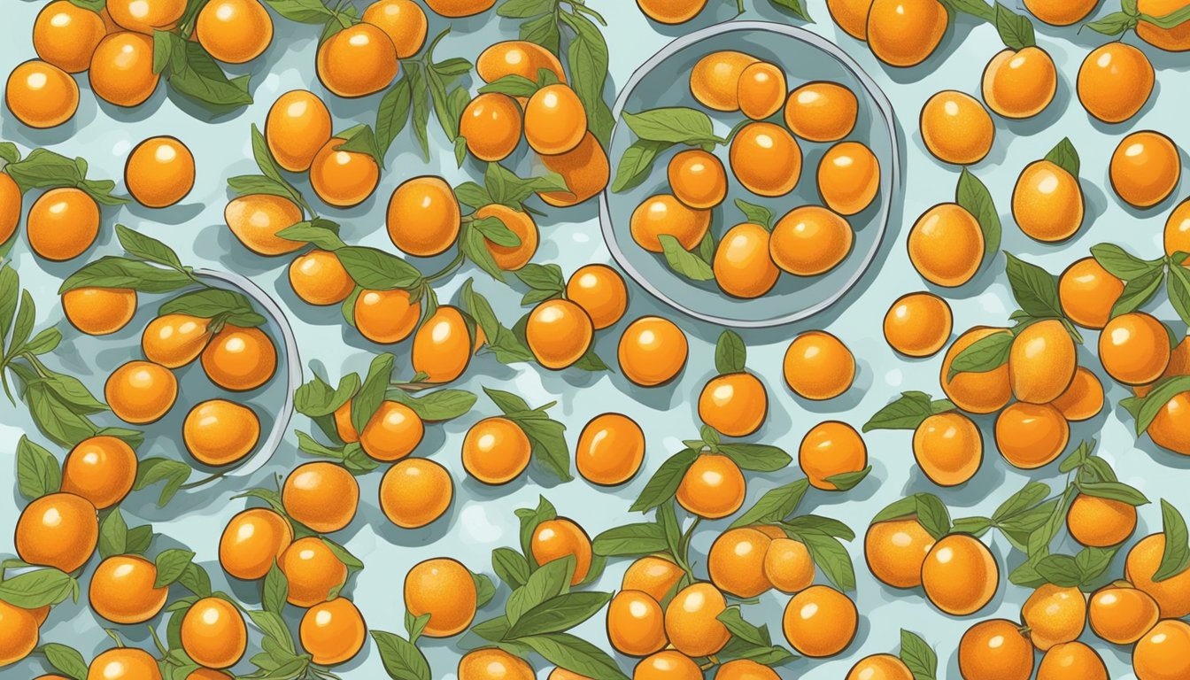 A bowl of fresh kumquats being placed in a freezer, then later being removed for use in a recipe