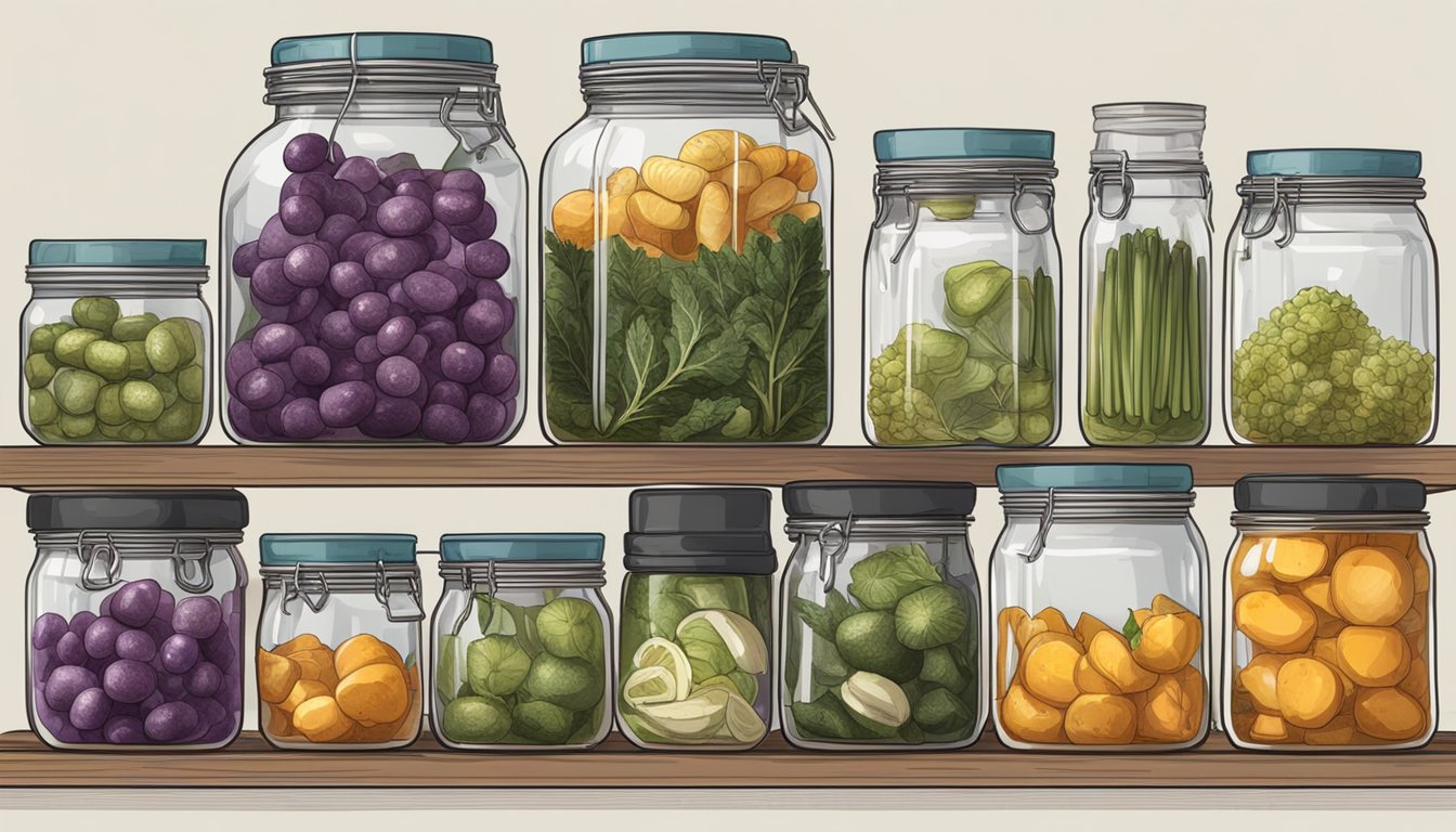 A small-scale pickling operation with labeled jars, stainless steel equipment, and a clean, organized workspace