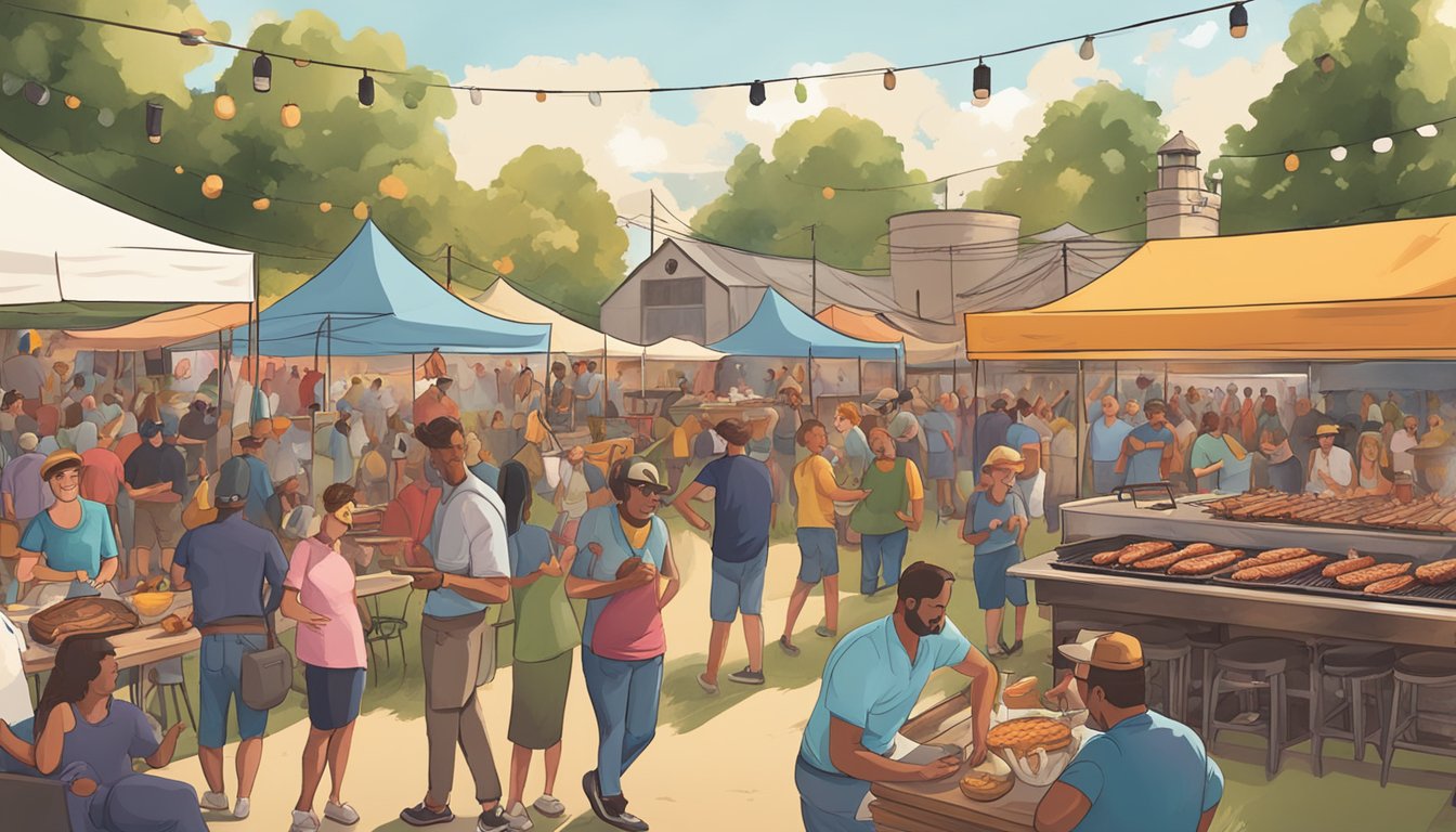 A lively BBQ festival with wine tastings, grilling competitions, and live music in Lockhart