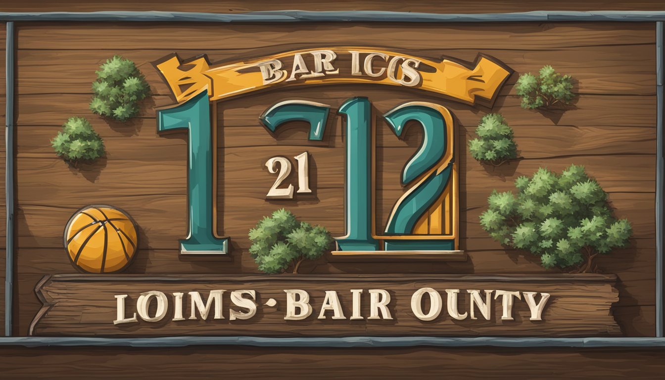 A rustic bar sign in Live Oak County, Texas, with a "21+" age restriction displayed prominently