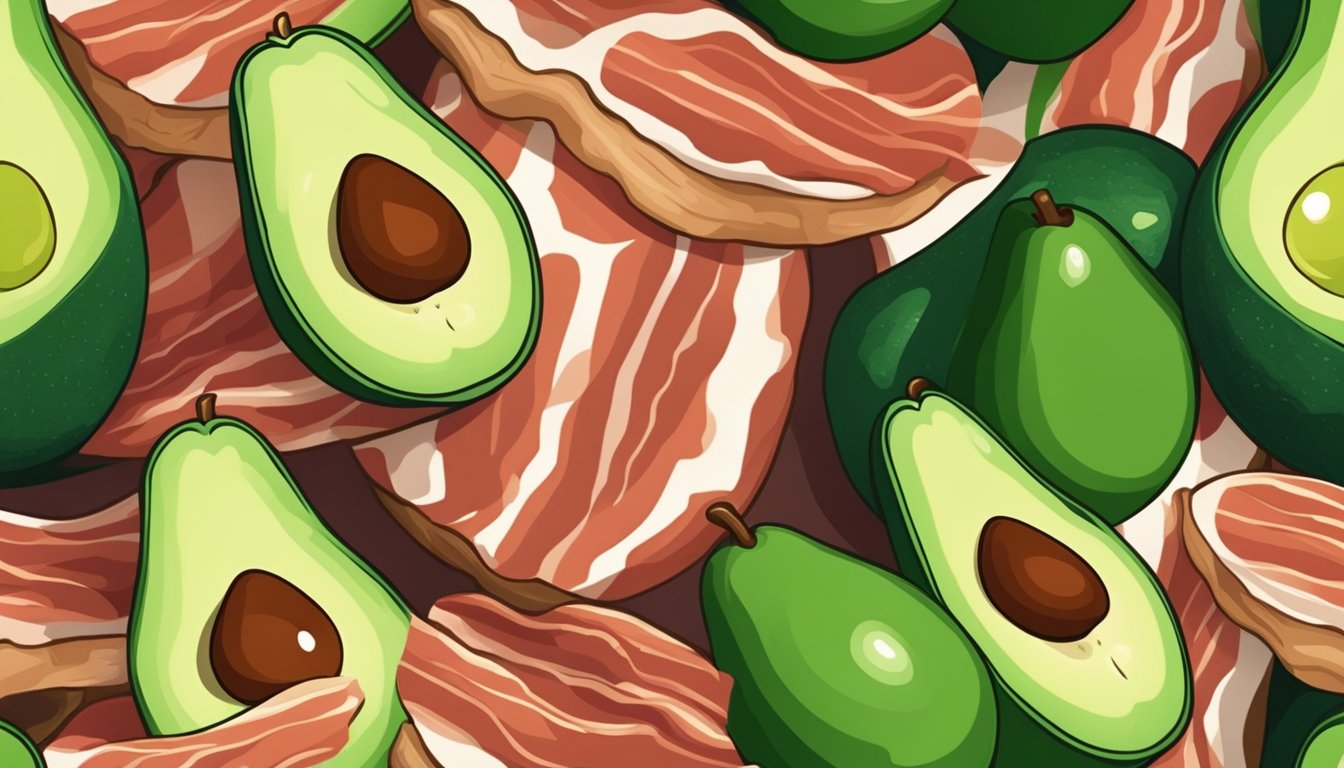 A bacon avocado with a smooth, dark green skin, yielding slightly to gentle pressure