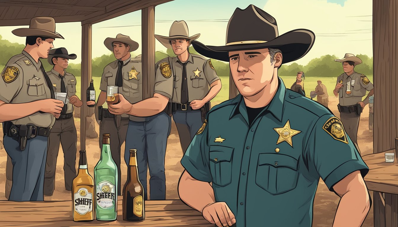 A sheriff confiscates alcohol from underage drinkers at a rural Texas party