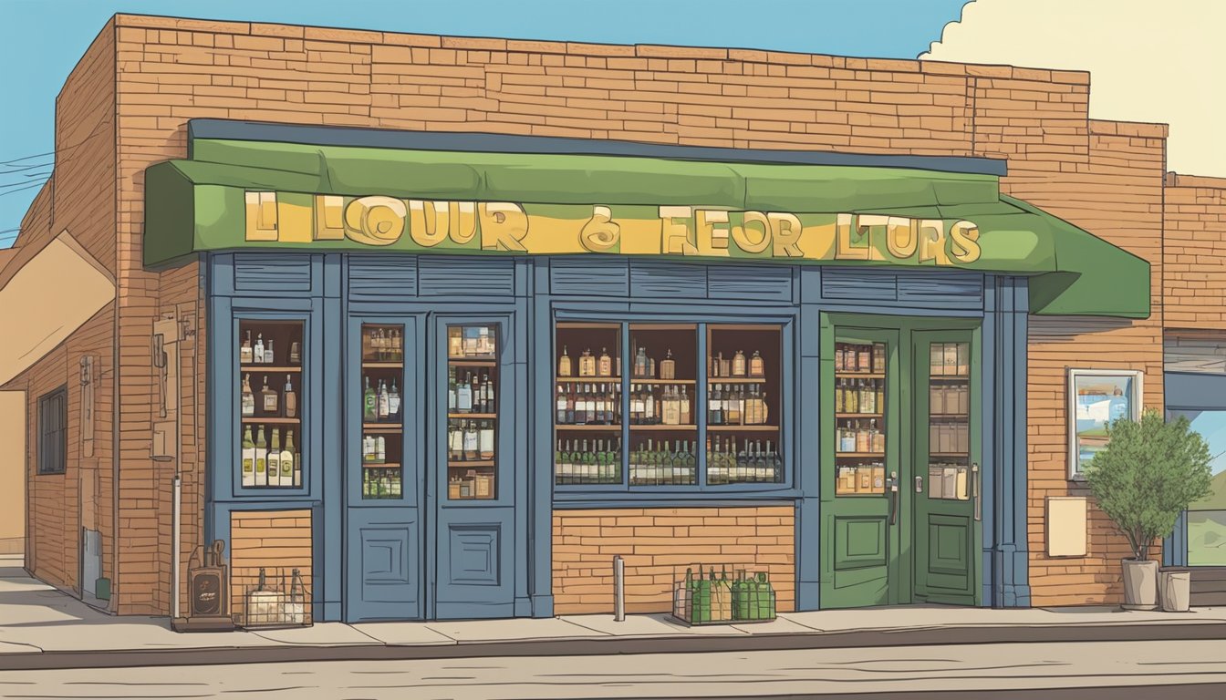 A liquor store with a sign displaying "Regulations on Purchasing Alcohol" in El Paso County, Texas