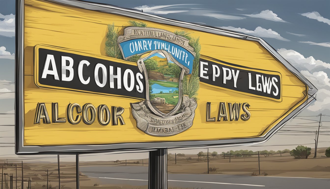 A sign displaying alcohol laws in Ector County, Texas