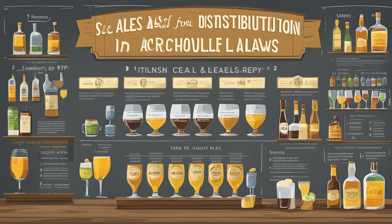 A sign displaying the sales and distribution laws for alcohol in Caldwell County, Texas, with clear and concise regulations