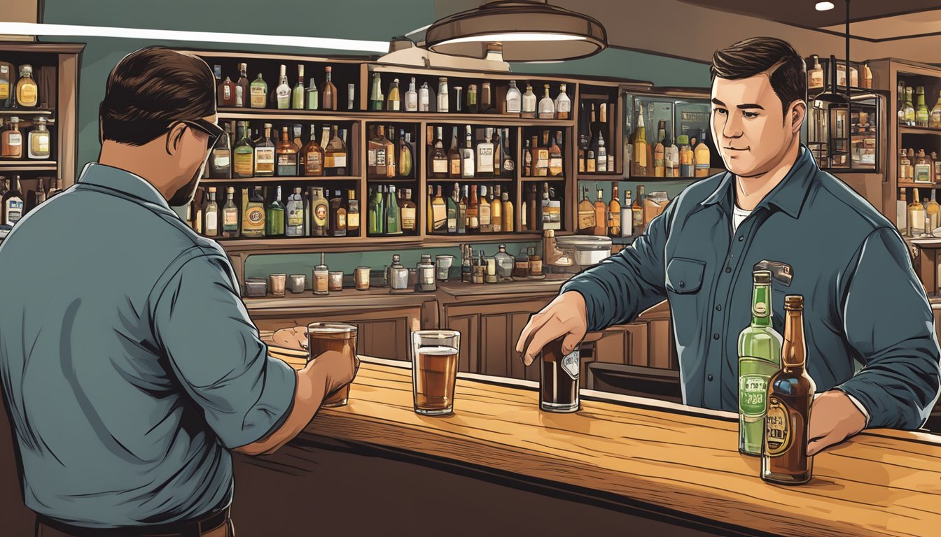 A Texas Alcoholic Beverage Commission agent inspecting a bar for compliance with Brazos County alcohol laws