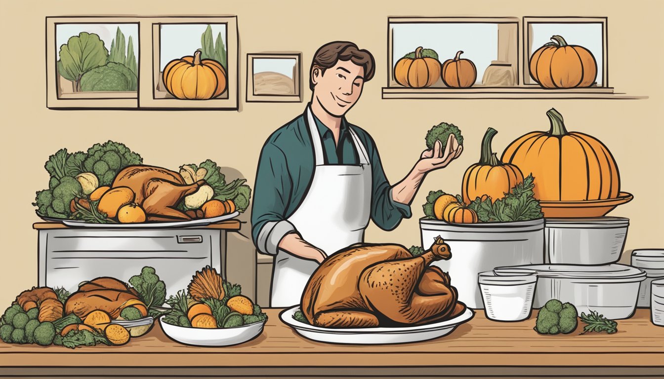 A person comparing the ease of purchase and preparation of frozen vs fresh heritage turkeys for a Thanksgiving taste test