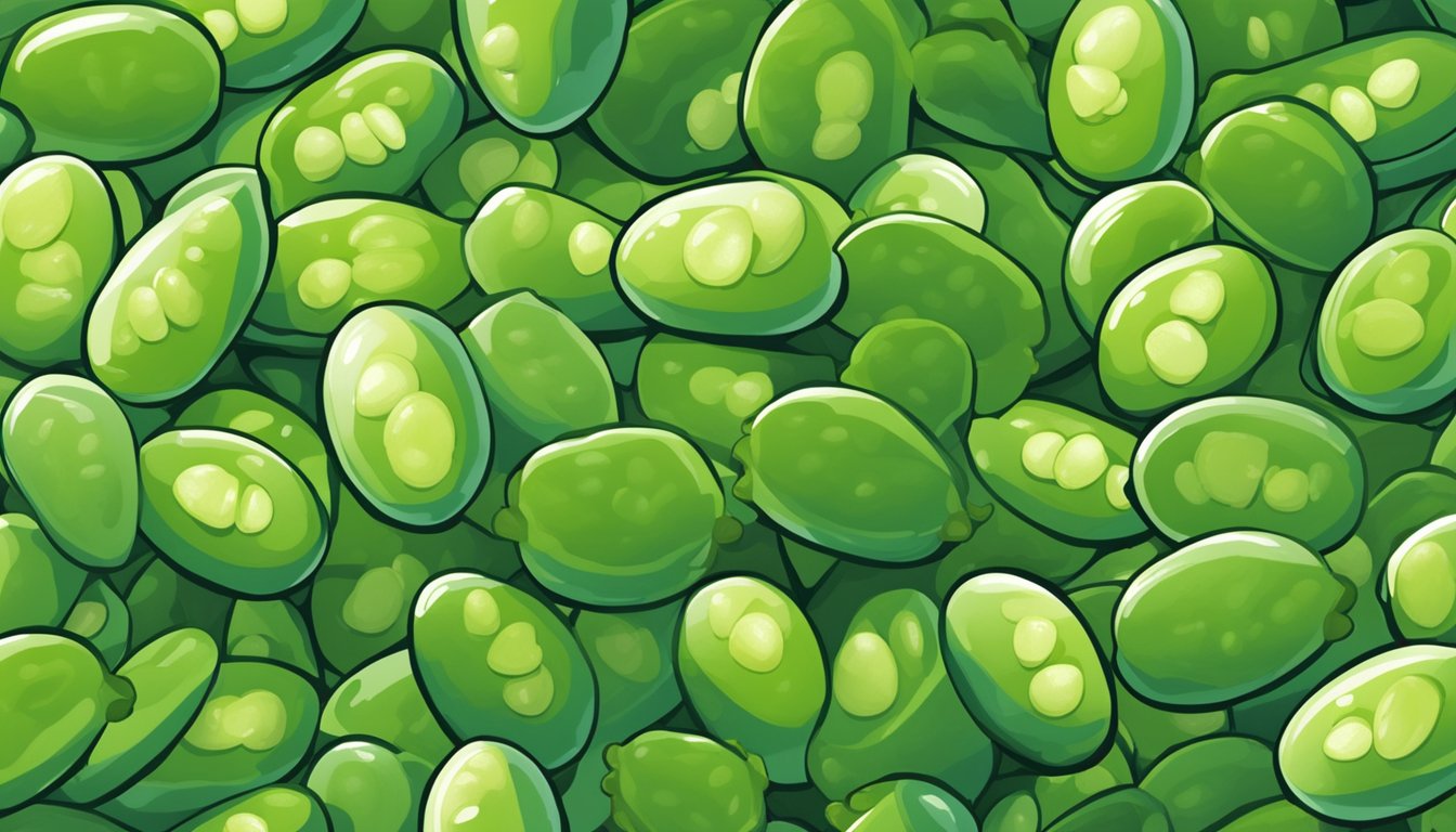 A pile of frozen lima beans faces off against a heap of fresh lima beans, showcasing the showdown between the two types of legumes