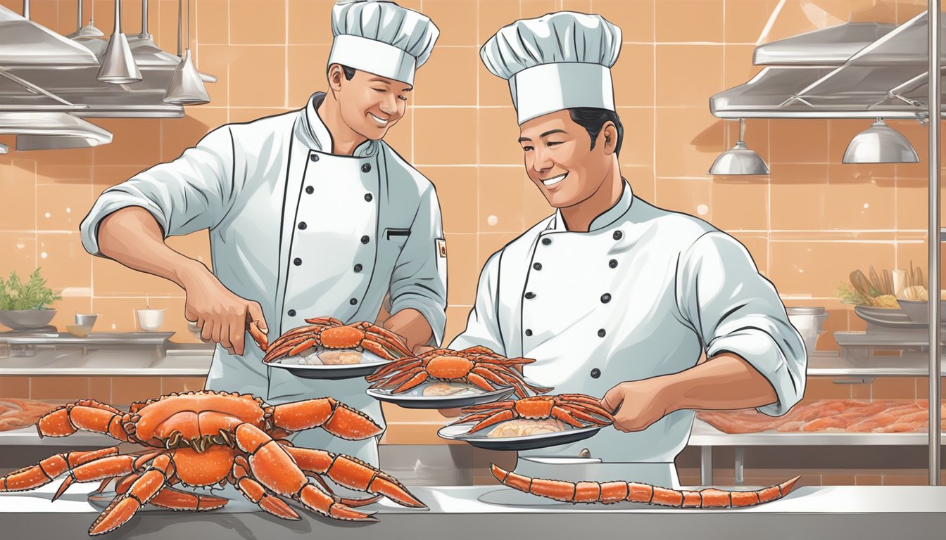 A chef prepares and serves fresh and frozen king crab legs, highlighting the differences in taste, texture, and culinary quality