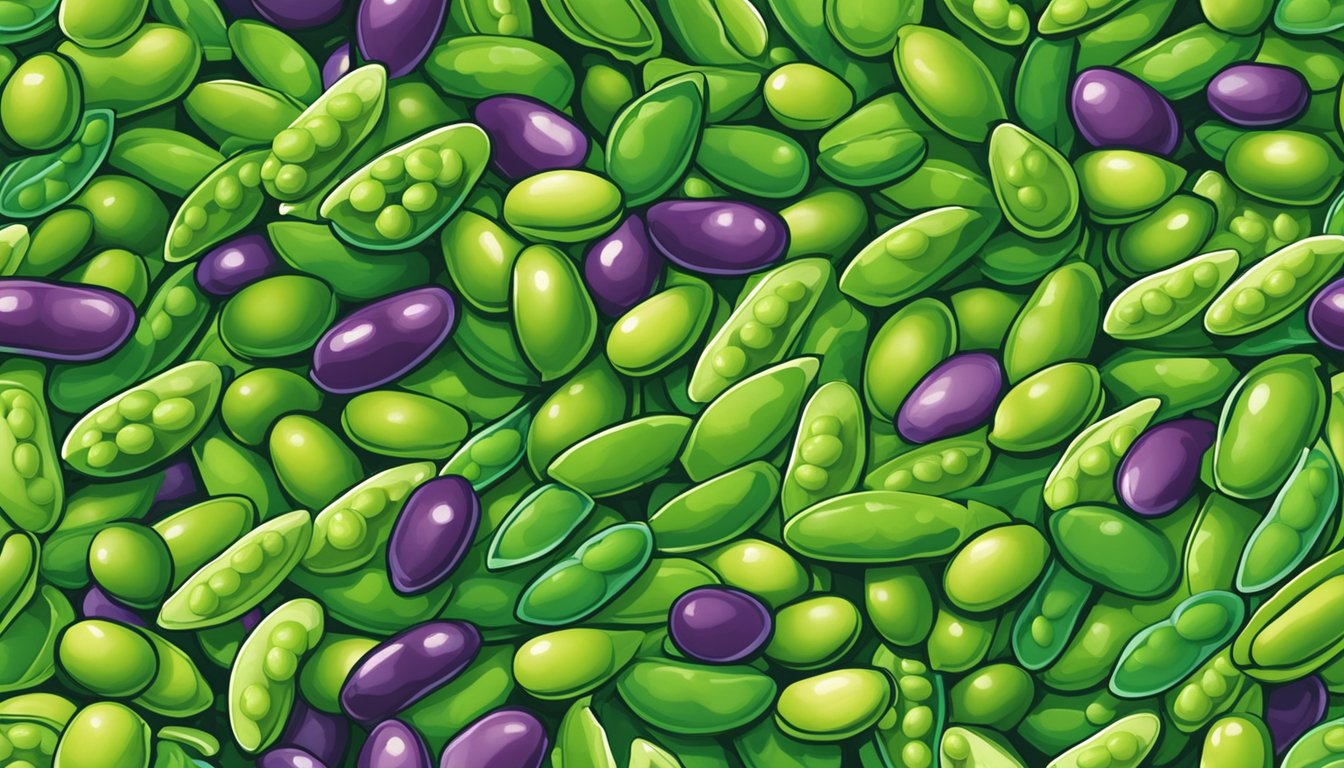 A colorful array of fresh and frozen edamame beans, surrounded by vibrant green soybean pods, showcasing the debate over which reigns supreme