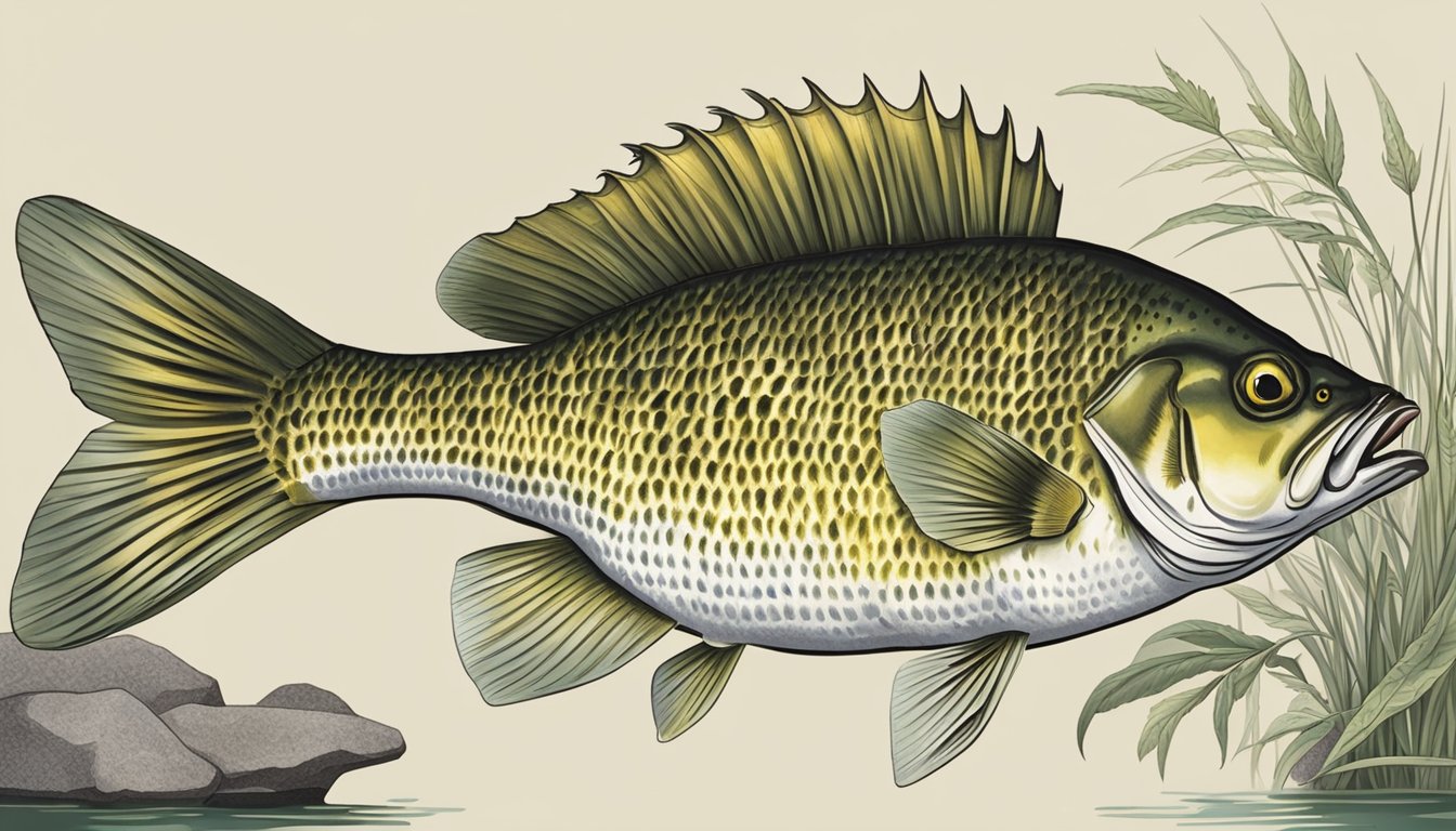 A rock bass being caught and then prepared for eating according to conservation regulations