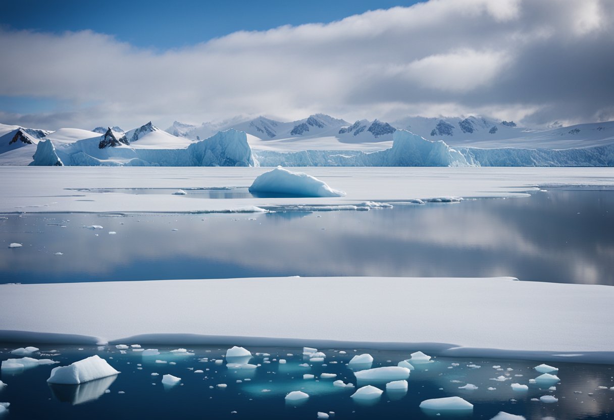 A superfície gelada do Lago Vostok, cercada pela vasta extensão da paisagem antártica, oculta os mistérios e a importância científica do que está abaixo.