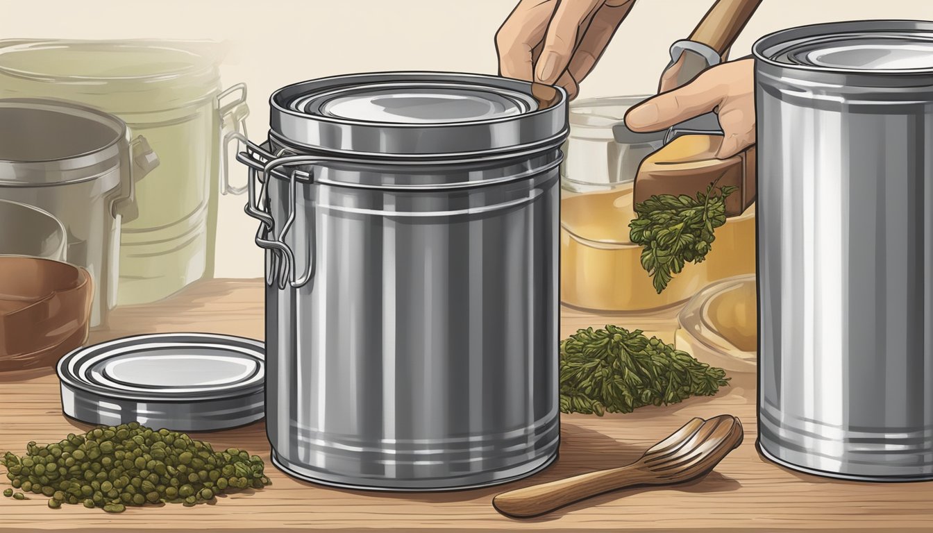 Canned venison being seasoned and flavored for long-term storage