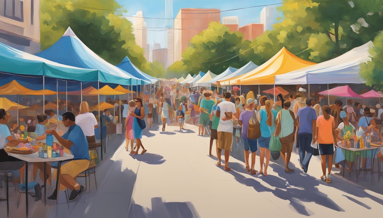 Colorful tents line the streets, filled with delicious aromas and bustling crowds. Artwork adorns the walls, and live music fills the air at Magic City Art Connection