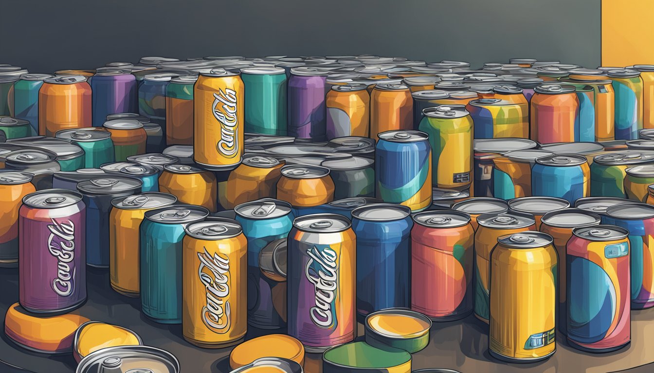 A can of Full Throttle sits on a table, surrounded by empty cans