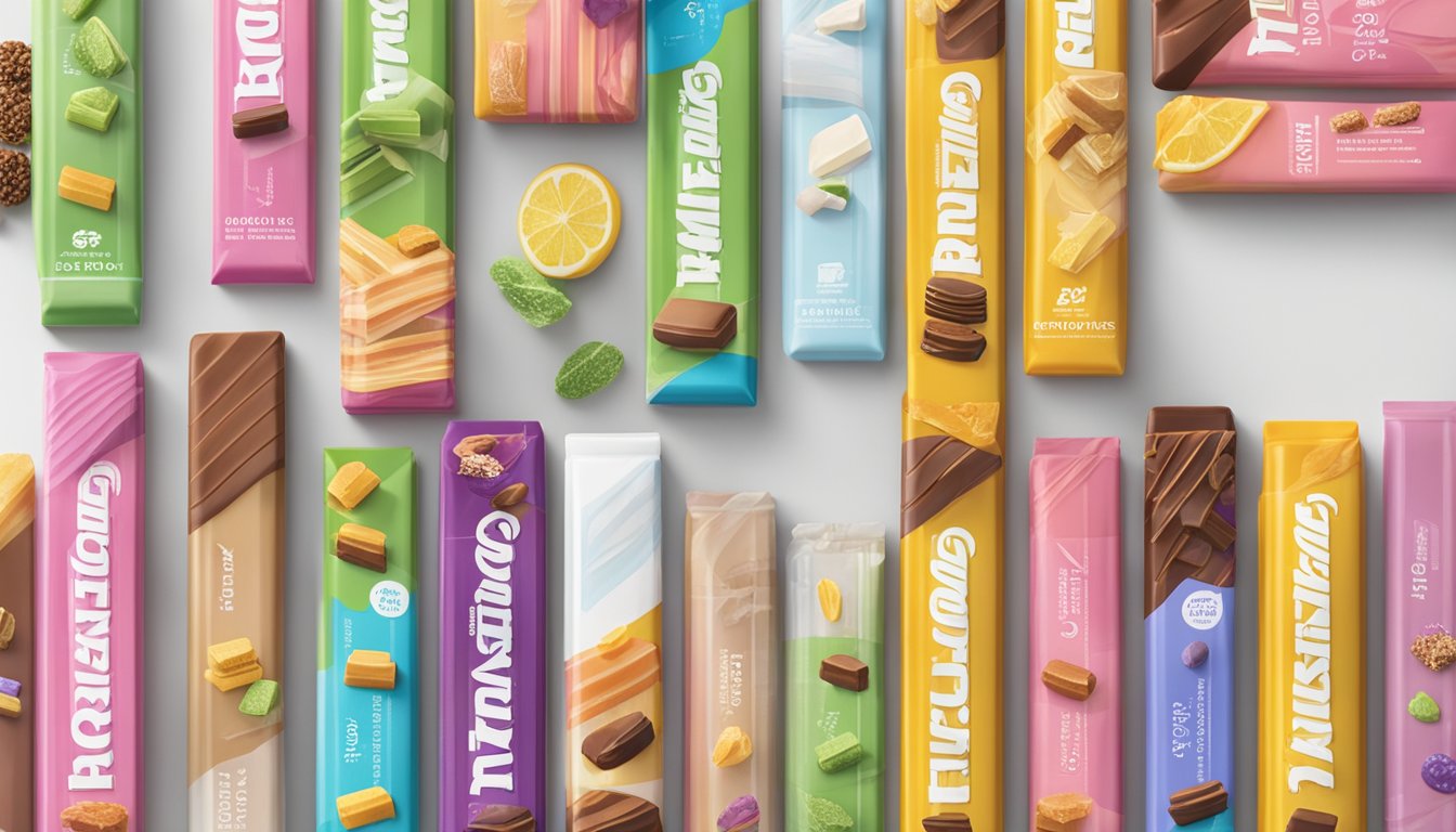 A colorful display of Zone Perfect Bars, with a variety of flavors, arranged on a clean, white countertop