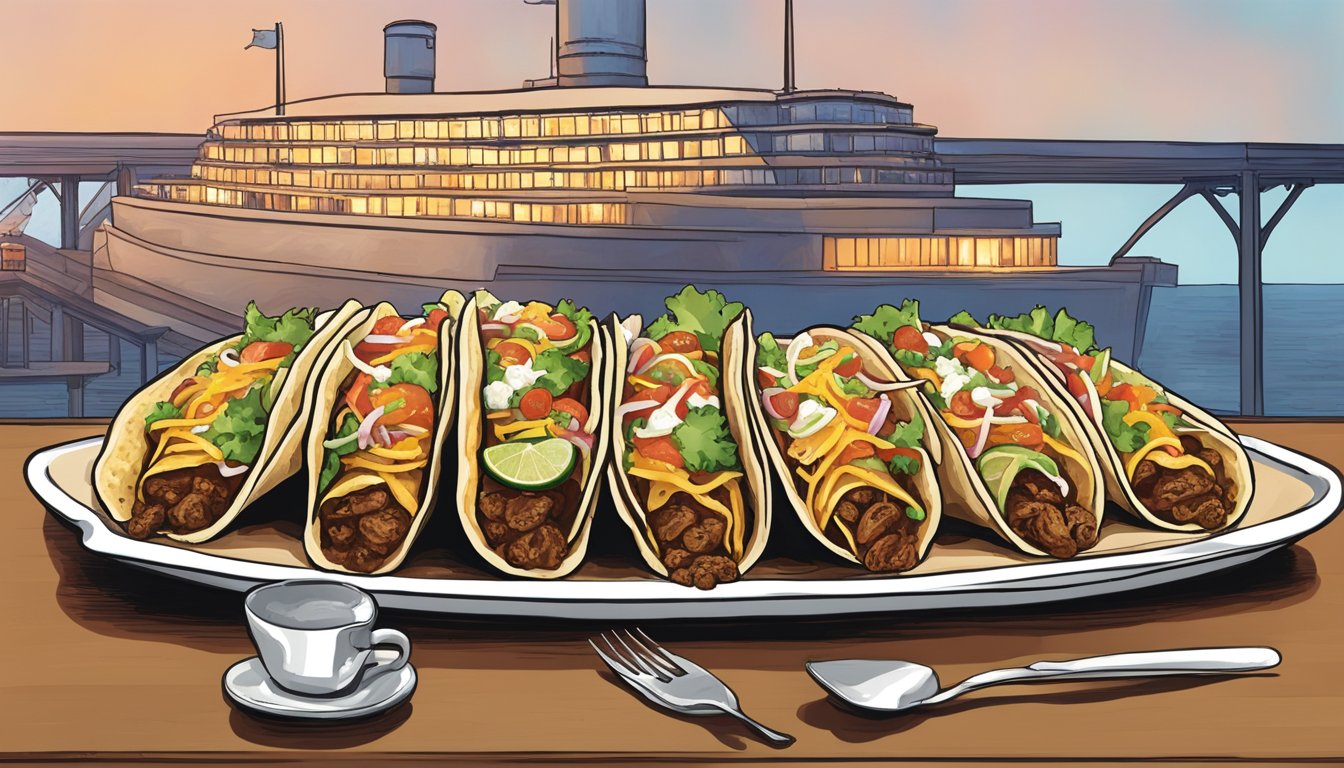 A massive Titanic Taco Platter towers over the table at Ted's Cafe Escondido, tempting challengers to take on Oklahoma's ultimate food challenge