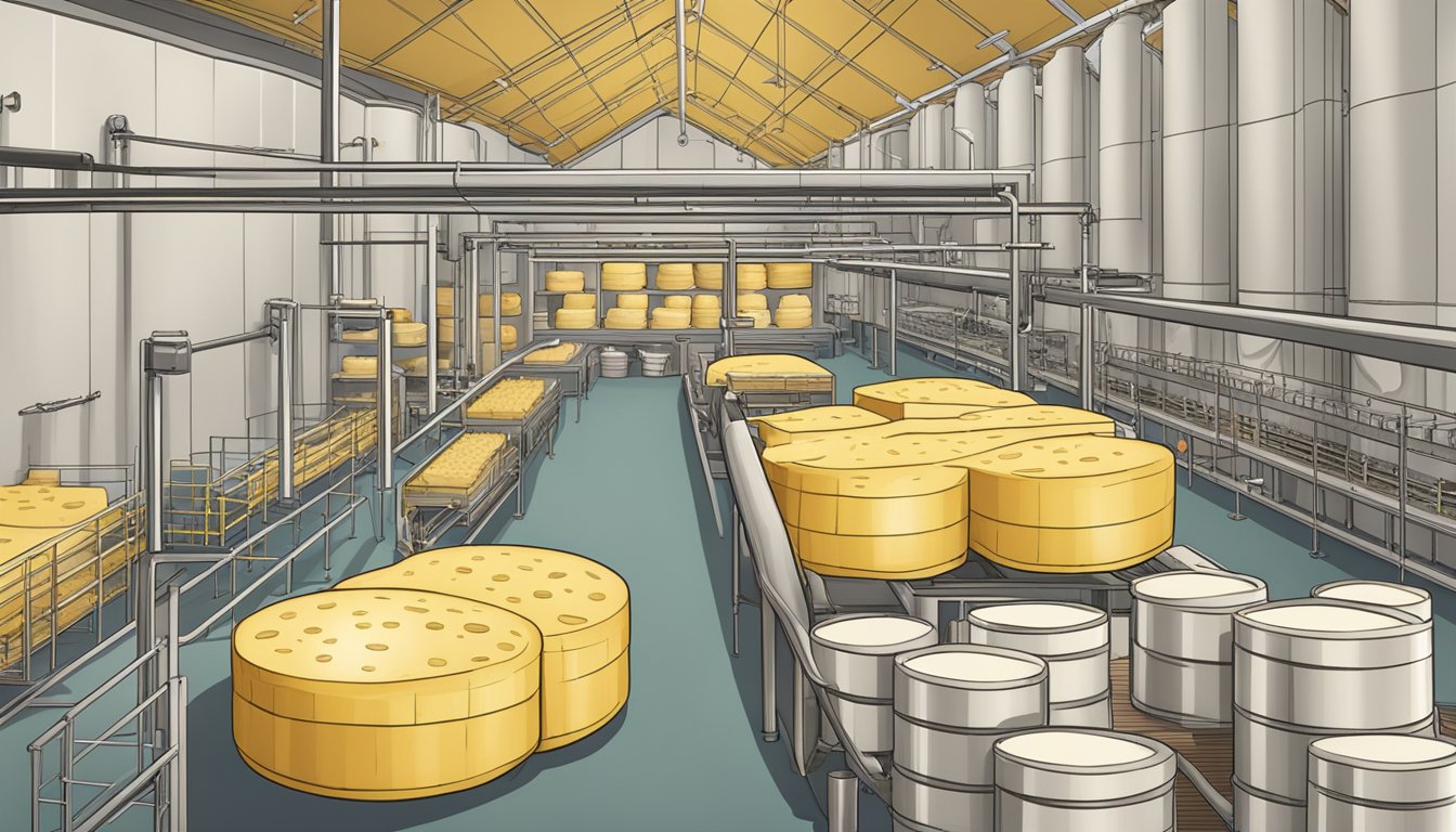 A cheese production facility in Maryland, showcasing the artisanal process of crafting local cheeses