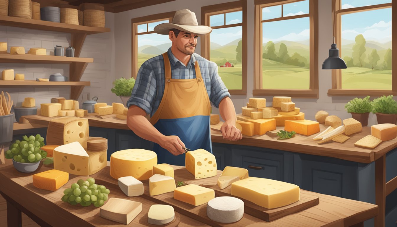 A farmer in Maryland carefully crafts artisan cheese while surrounded by educational resources and regulations