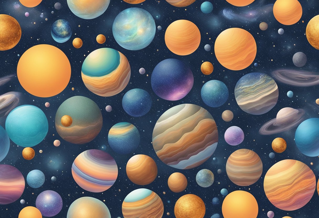 Multiple universes depicted as overlapping, transparent spheres, each with its own unique landscape and celestial bodies. Colors and textures vary between the universes, creating a mesmerizing and complex visual