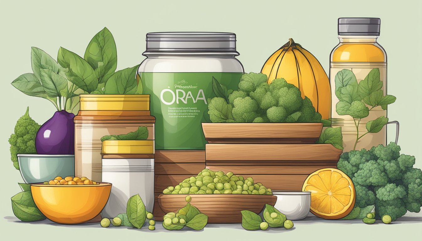 A table with multiple Ora Organic products stacked, some spilled