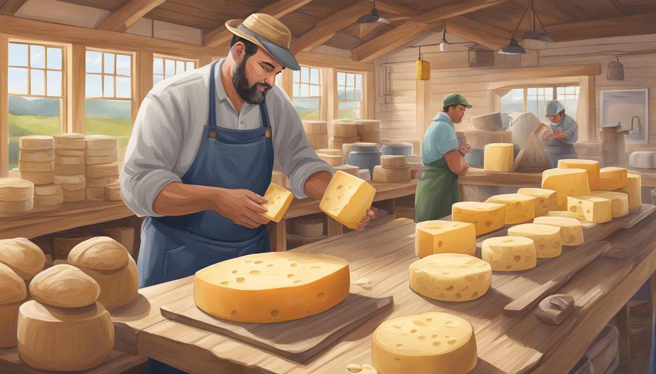 A farmer in North Carolina carefully crafts artisan cheese while surrounded by educational resources and learning opportunities