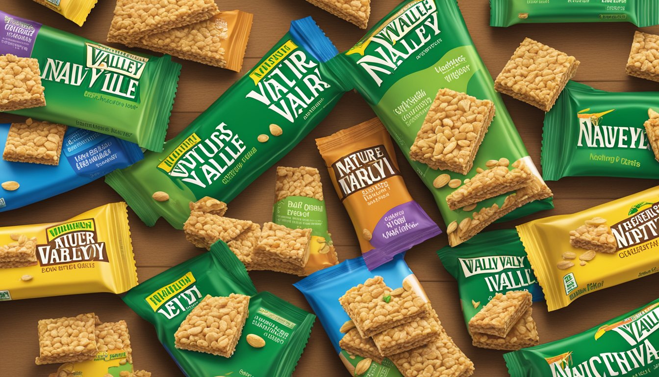 A pile of Nature Valley Crunchy Oats Bars surrounded by empty wrappers