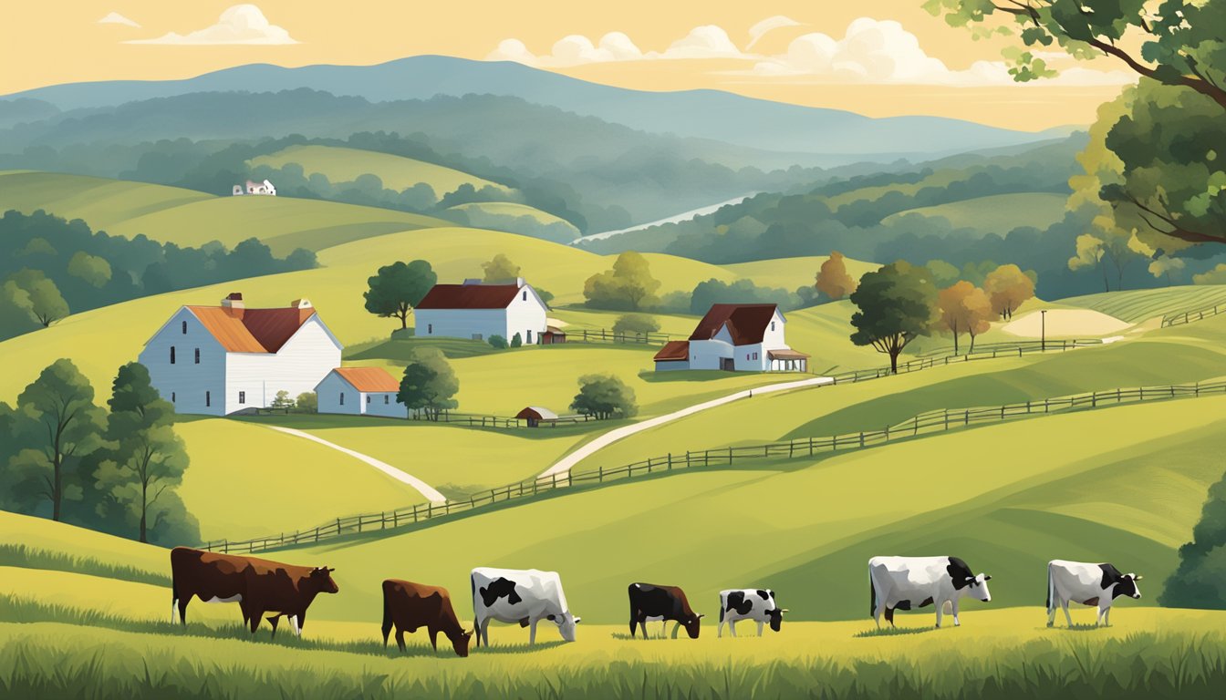 Rolling hills dotted with grazing cows, quaint farmhouses, and charming cheese shops along the South Carolina Cheese Trail