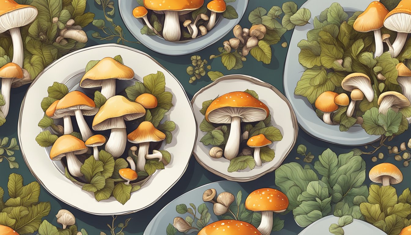 A plate of assorted mushrooms under sunlight