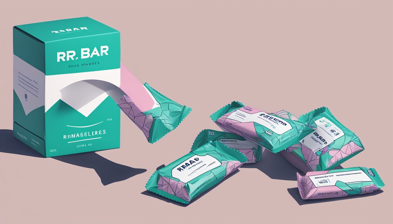 A pile of empty RXBAR wrappers surrounds an open box, with a hand reaching for another bar