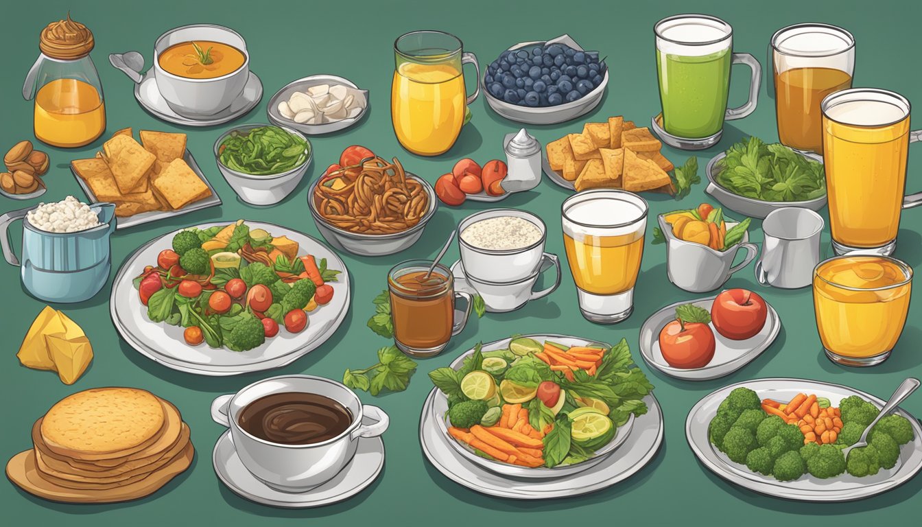 A table with various servings of Jocko Fuel, ranging from a few to an excessive amount, surrounded by cautionary health symbols