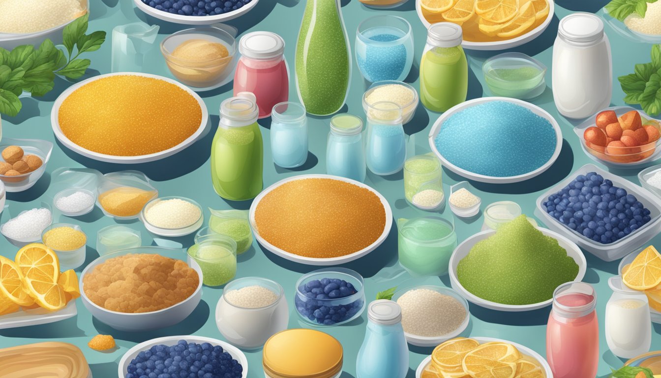 A table with various containers of micro ingredient hydration servings, some overflowing