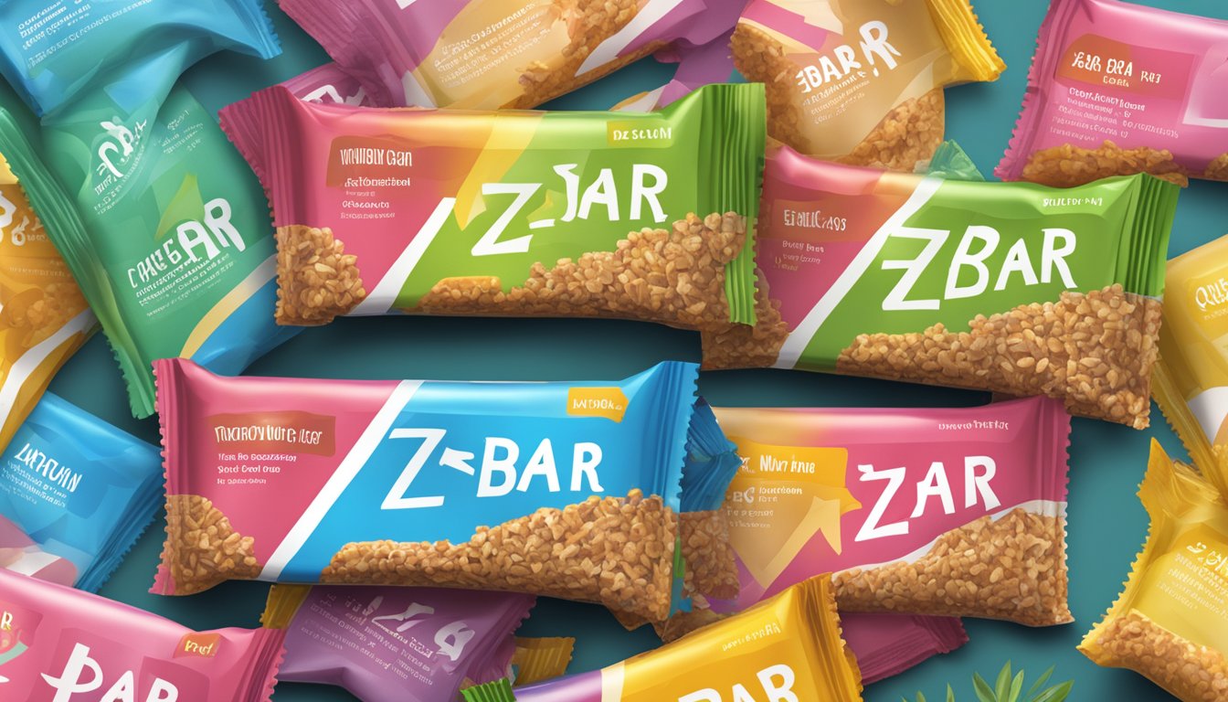 A pile of Zbar whole grain snack bars, with a question mark hovering above them