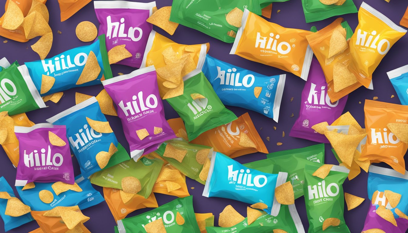 A pile of Hilo Life Keto Chips spilling out of a bag, surrounded by empty chip wrappers