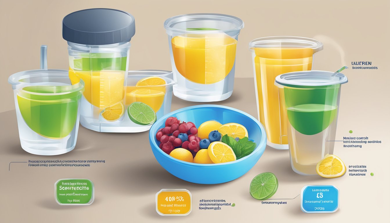 A table with various serving sizes of Vitalyte Electrolyte, ranging from one to several servings, with a clear indication of the maximum recommended intake