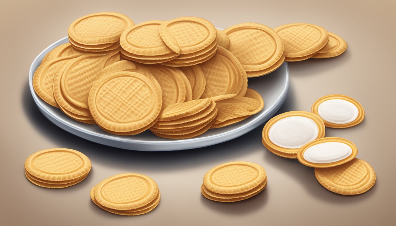 A plate of Nabisco Nilla wafers with a serving size portioned out