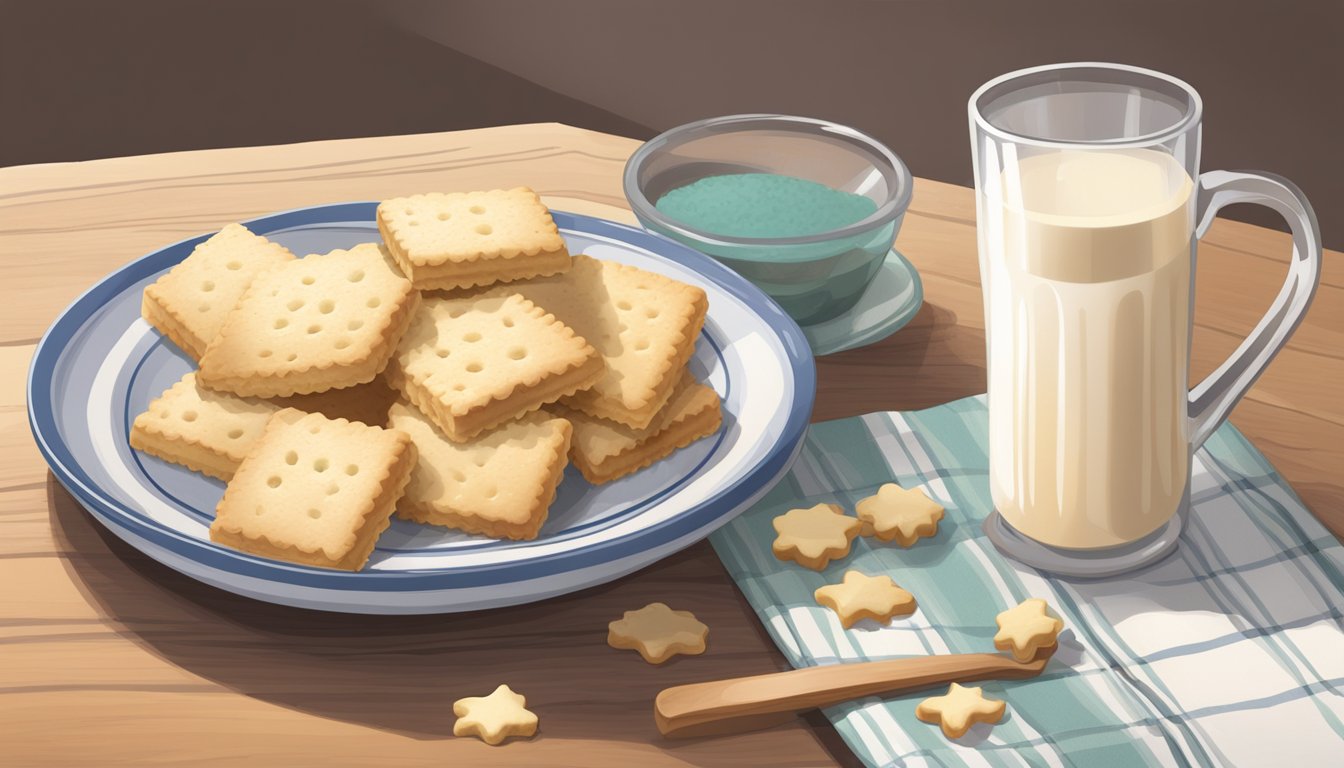 A plate of Lorna Doone shortbread cookies, with a measuring cup beside it, indicating portion control