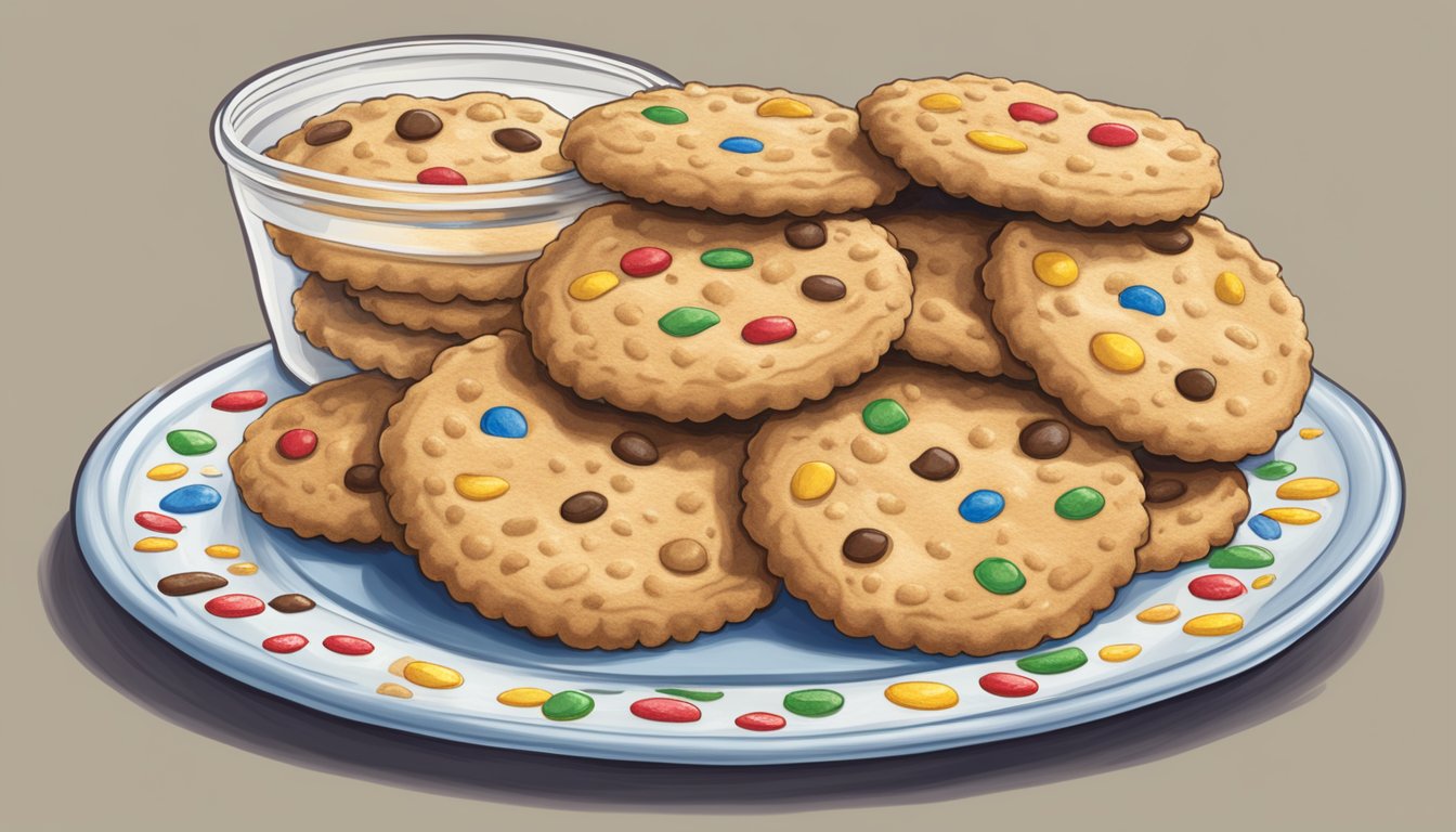 A plate of Keebler cookies with a serving size label