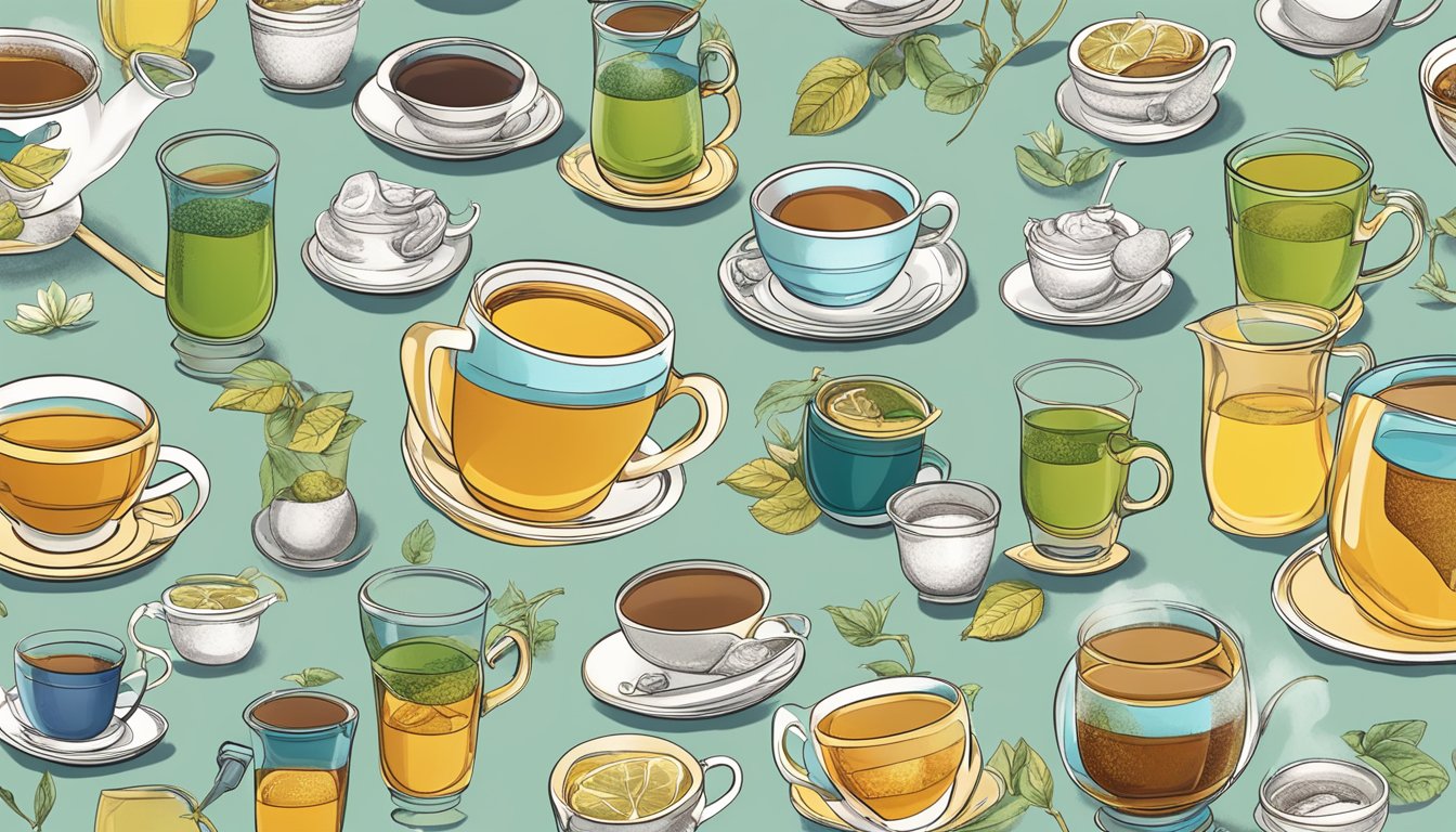 A steaming cup of Lipton tea surrounded by various alternative tea options