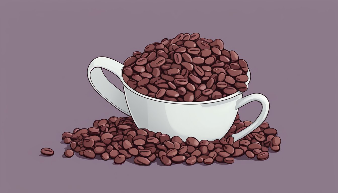 A pile of kidney beans overflowing from a measuring cup, with a question mark hovering above