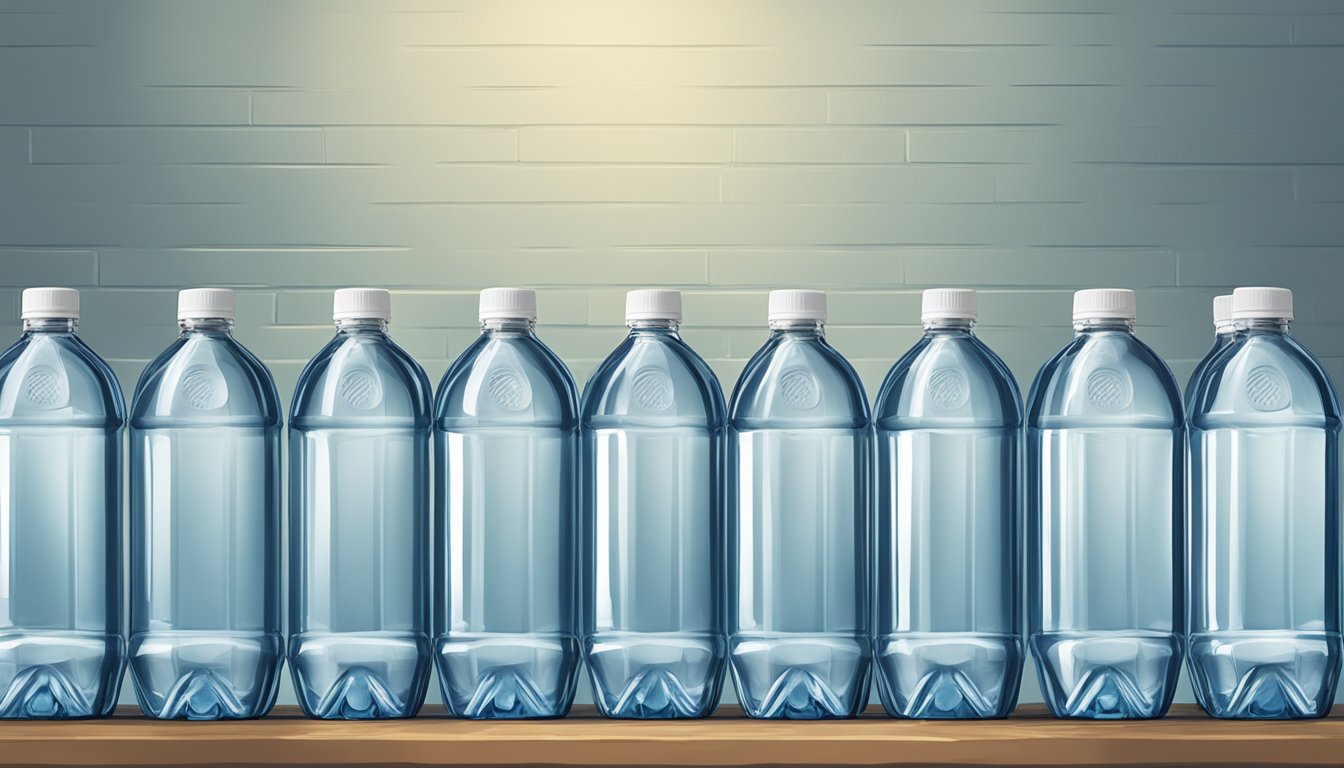 A row of bottled water from different brands lined up for comparison, with Richard's Rainwater standing out as the best choice