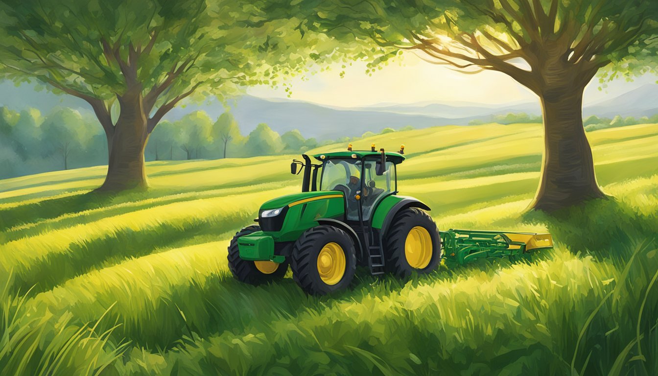 Greenthread being harvested in a lush, sunlit meadow