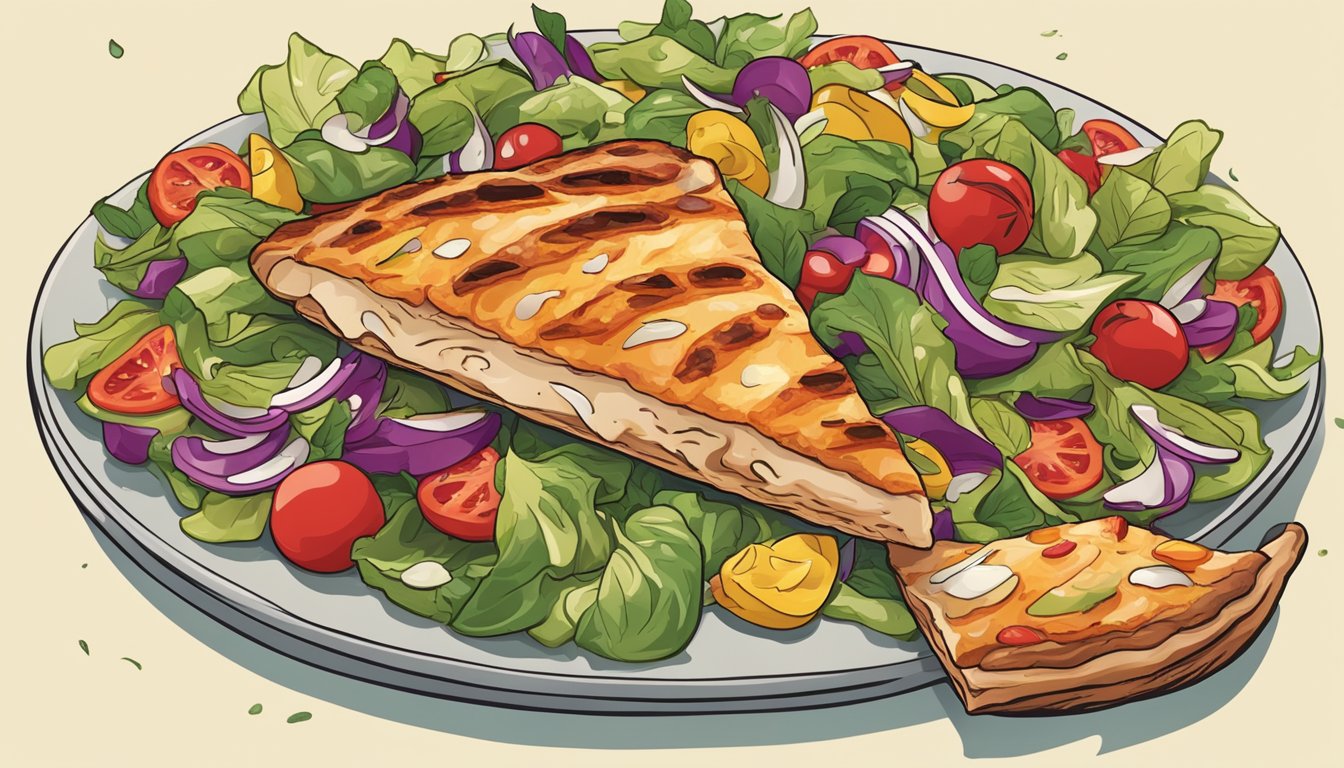 A grilled chicken breast surrounded by colorful and vibrant diabetes-friendly pizza toppings, creating a healthier and visually appealing meal