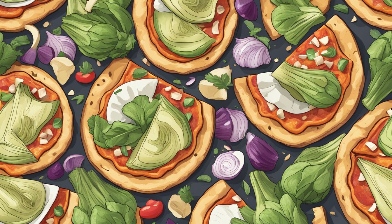 Sliced artichoke hearts sprinkled on a colorful, diabetes-friendly pizza with other fresh and healthy toppings