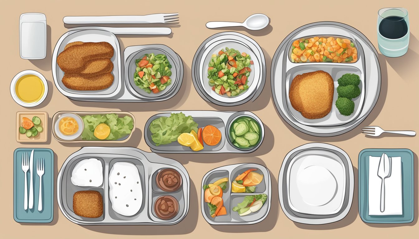 A table set with portioned meals in CleverMeasure Divided Plates, showcasing diabetes-friendly lunch options for portion control and blood sugar management