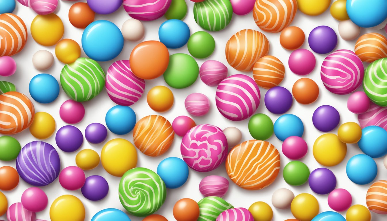 A colorful array of Dots candies scattered on a white surface