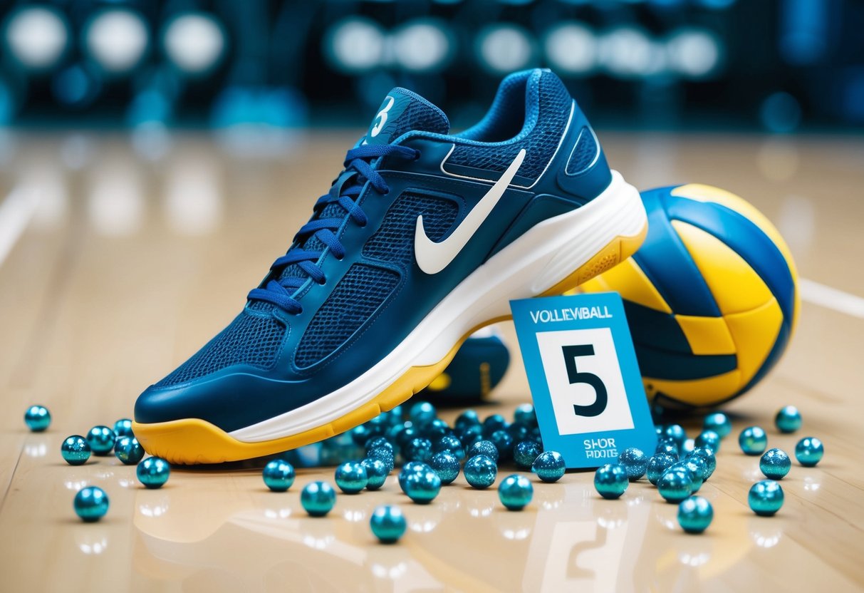 A volleyball shoe surrounded by high-quality materials and advanced technology, with a price tag significantly higher than regular athletic shoes