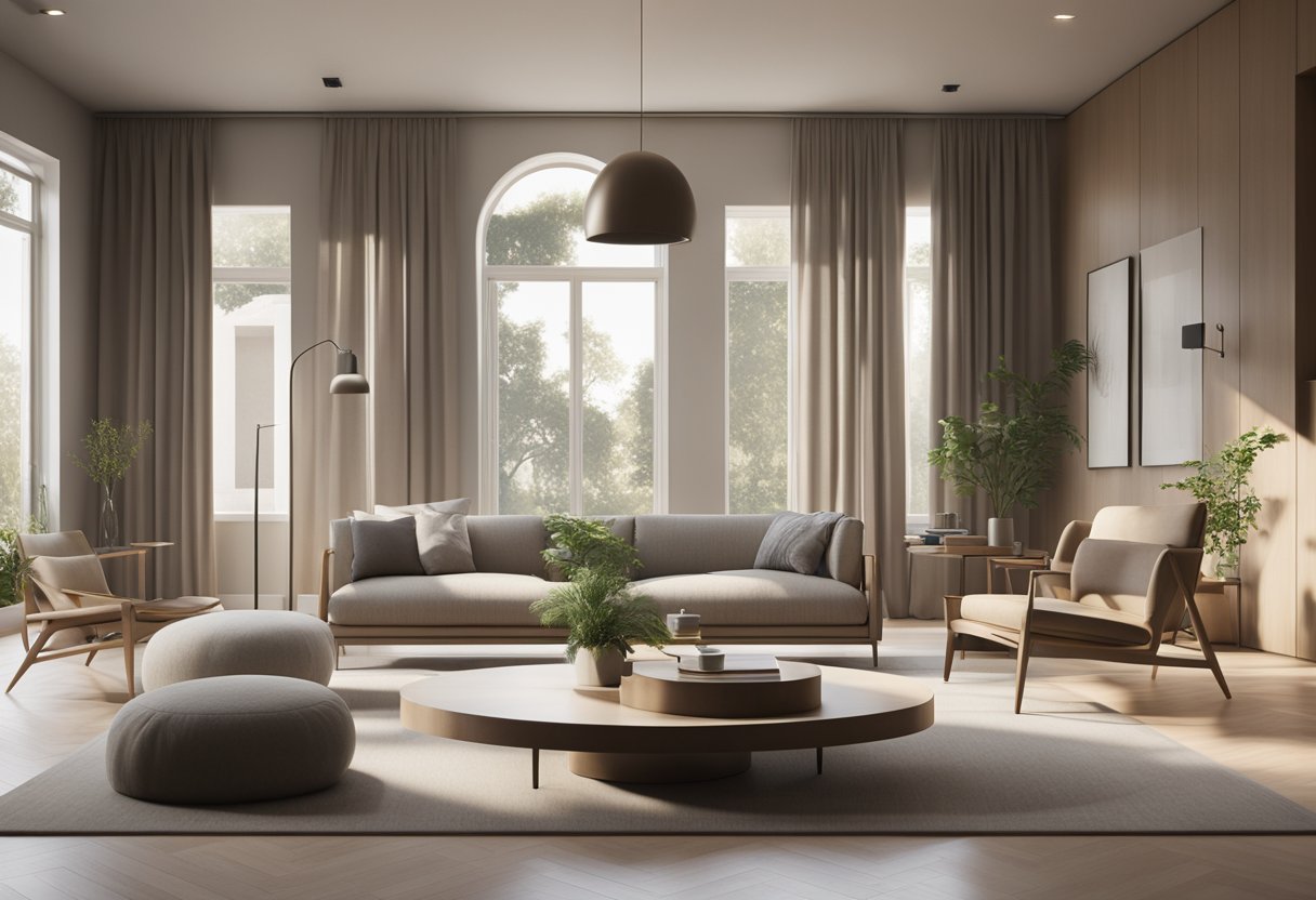 A sleek, uncluttered living room with clean lines, neutral colors, and minimal furniture. A large window lets in natural light, illuminating the simple, functional decor What Is A Modern Minimalist