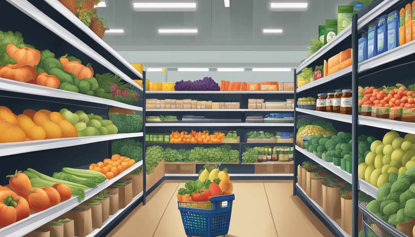 Shelves lined with diverse, high-quality products, from fresh produce to household goods, showcasing Sams Club's exceptional inventory selection