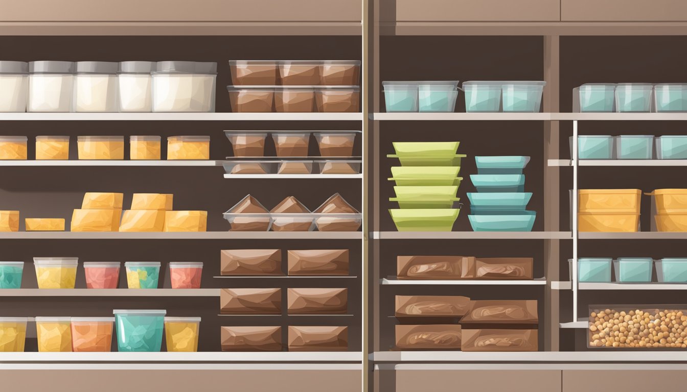 Vegan chocolate stored in a cool, dry pantry with airtight packaging